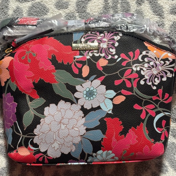 Trina Turk Handbags - Trina Turk Black Floral Crossbody Bag with Red, Pink, White, Blue Accents